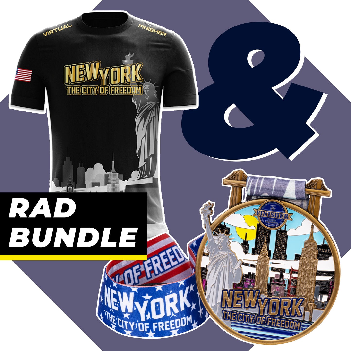 New York the City of Freedom RAD Laufshirt & Challenge Bundle